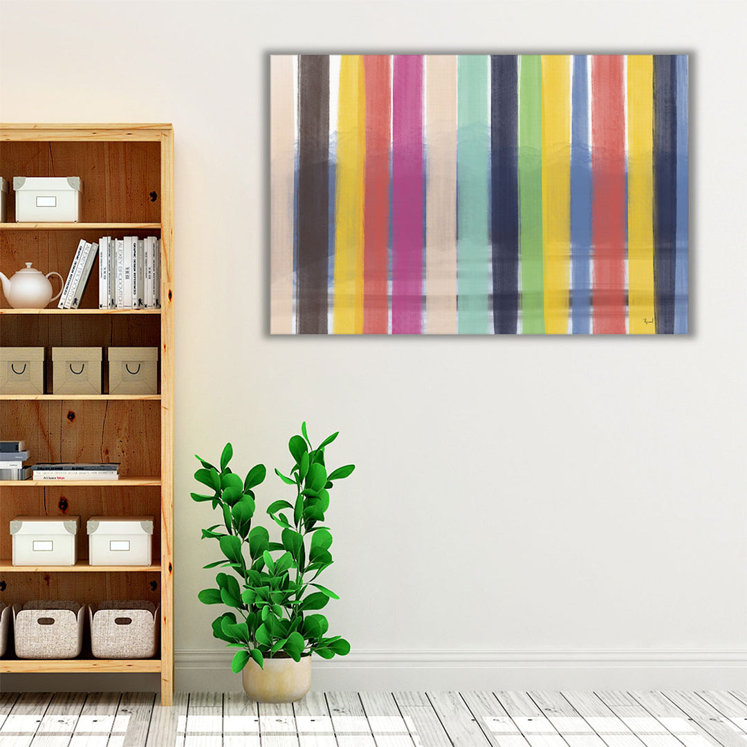 Espresso framed colorful minimalist hallway decor