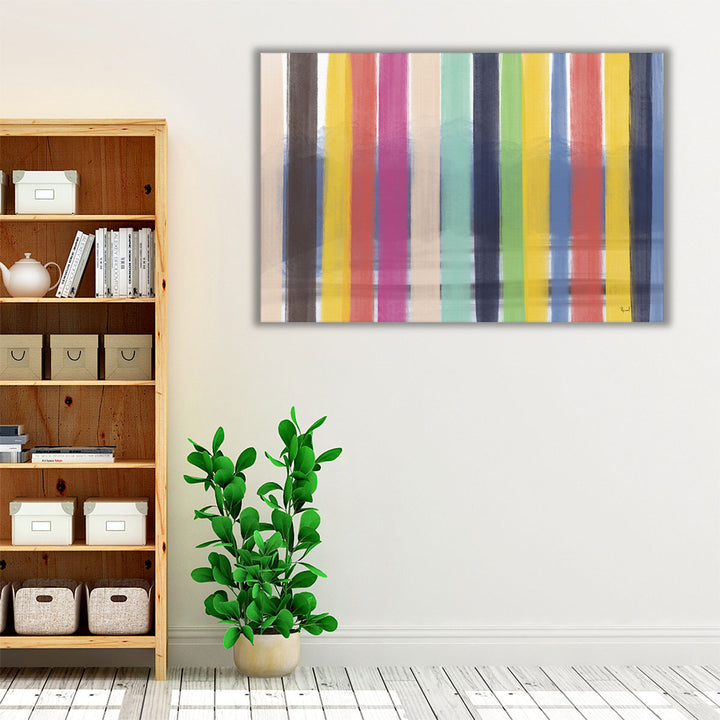 Espresso framed colorful minimalist hallway decor
