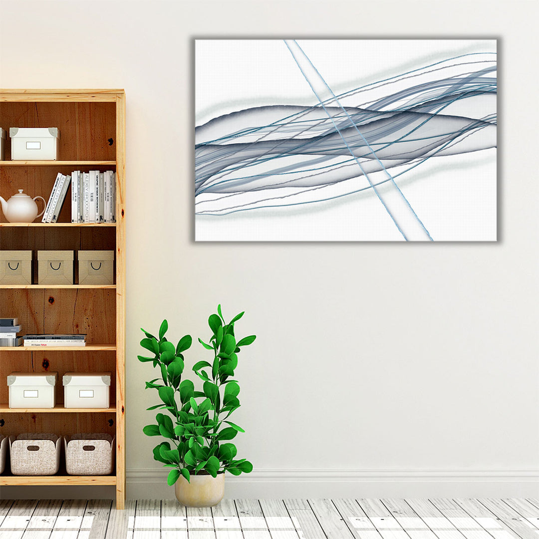 Espresso framed canvas sleek white finish