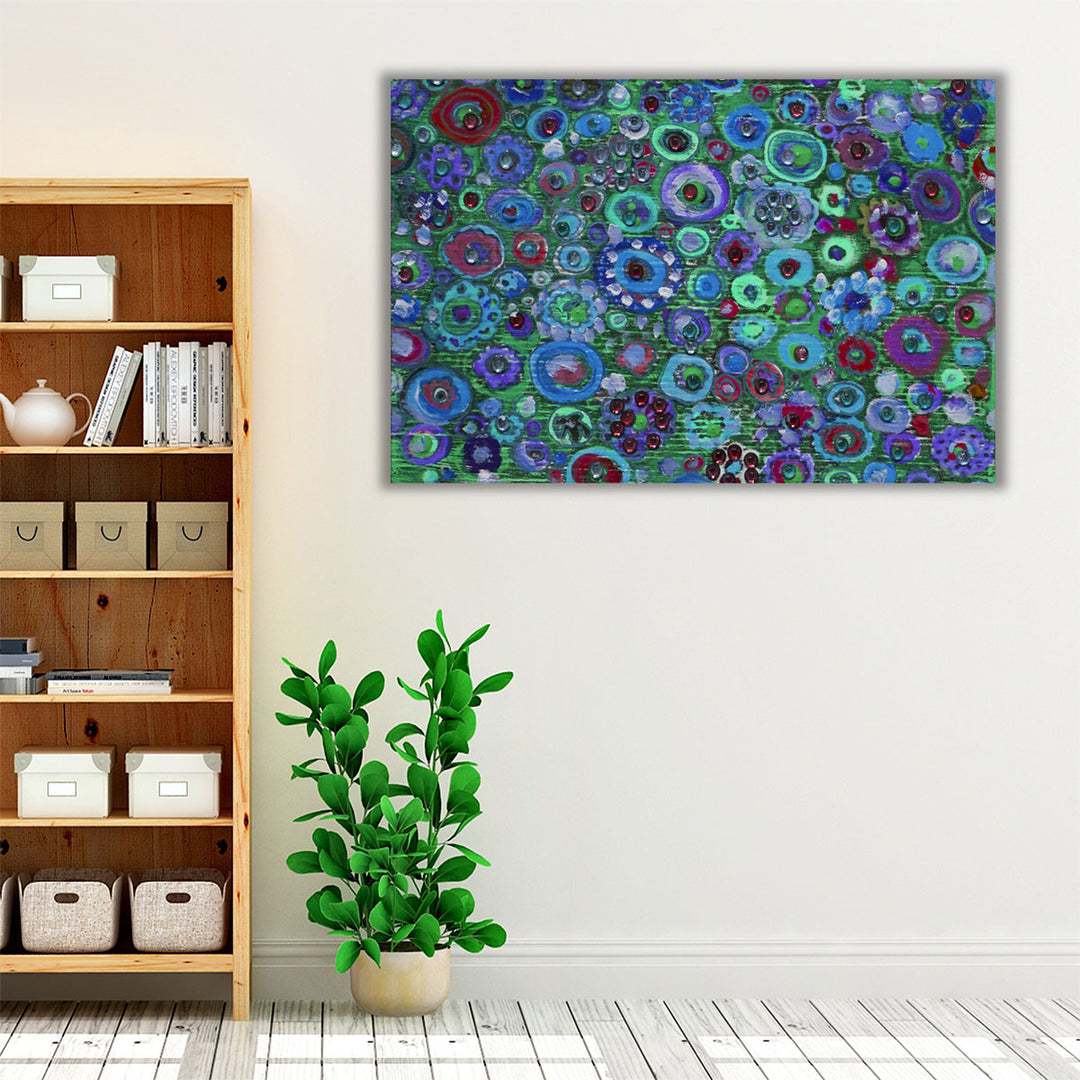 Blue Green Bedroom Wall Art – textured abstract print for restful décor