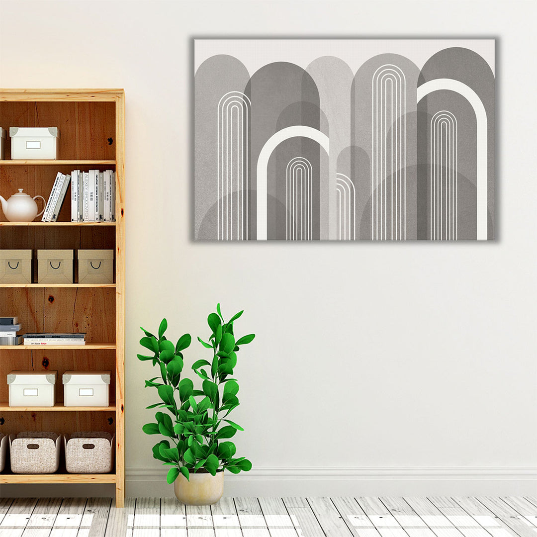 MidCentury Arches Stone - Canvas Print Wall Art