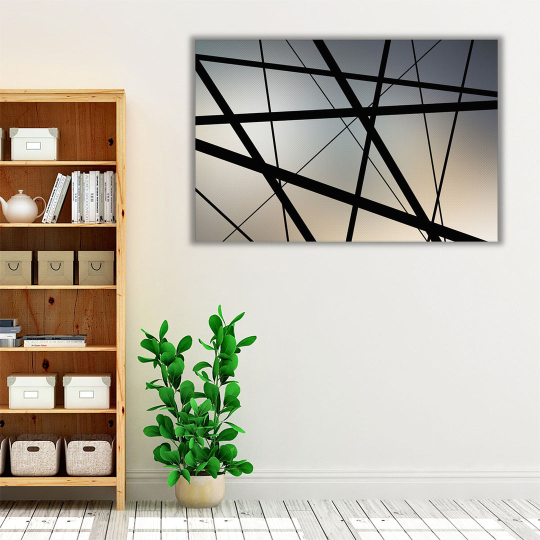 Hallway minimalist framed black line wall art