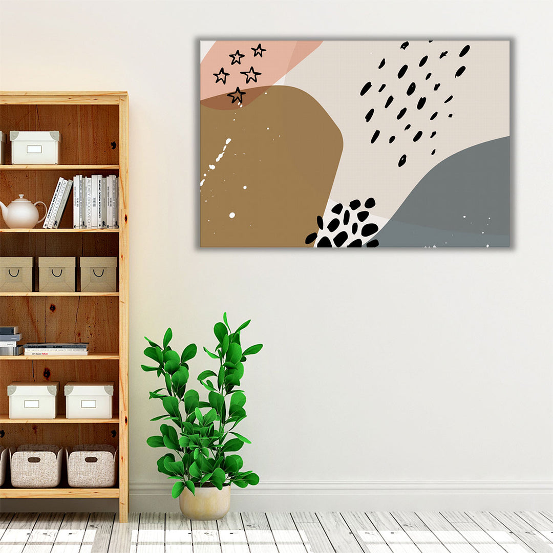 Brown neutral minimalist wall art oversized