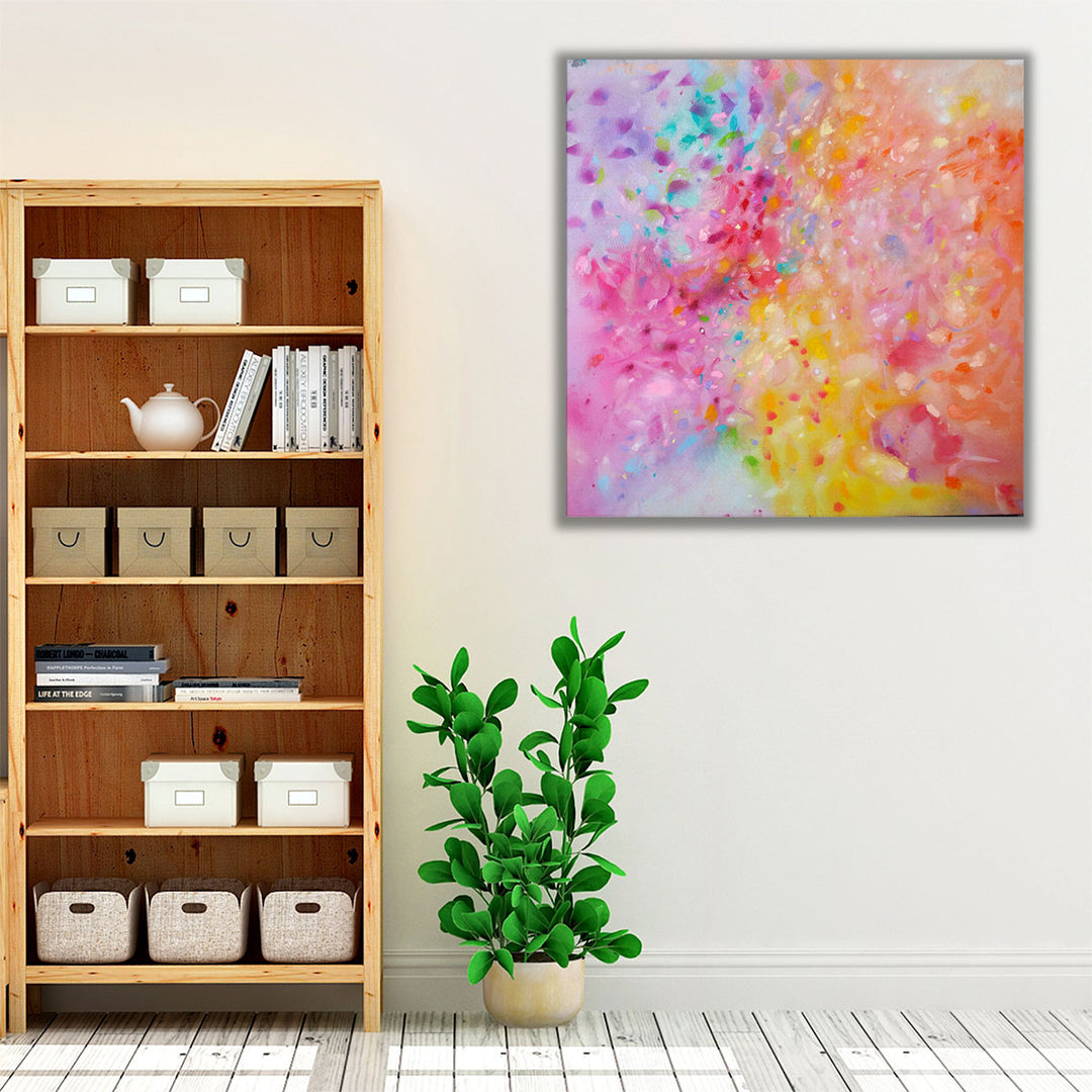 white framed canvas elegant floral pattern