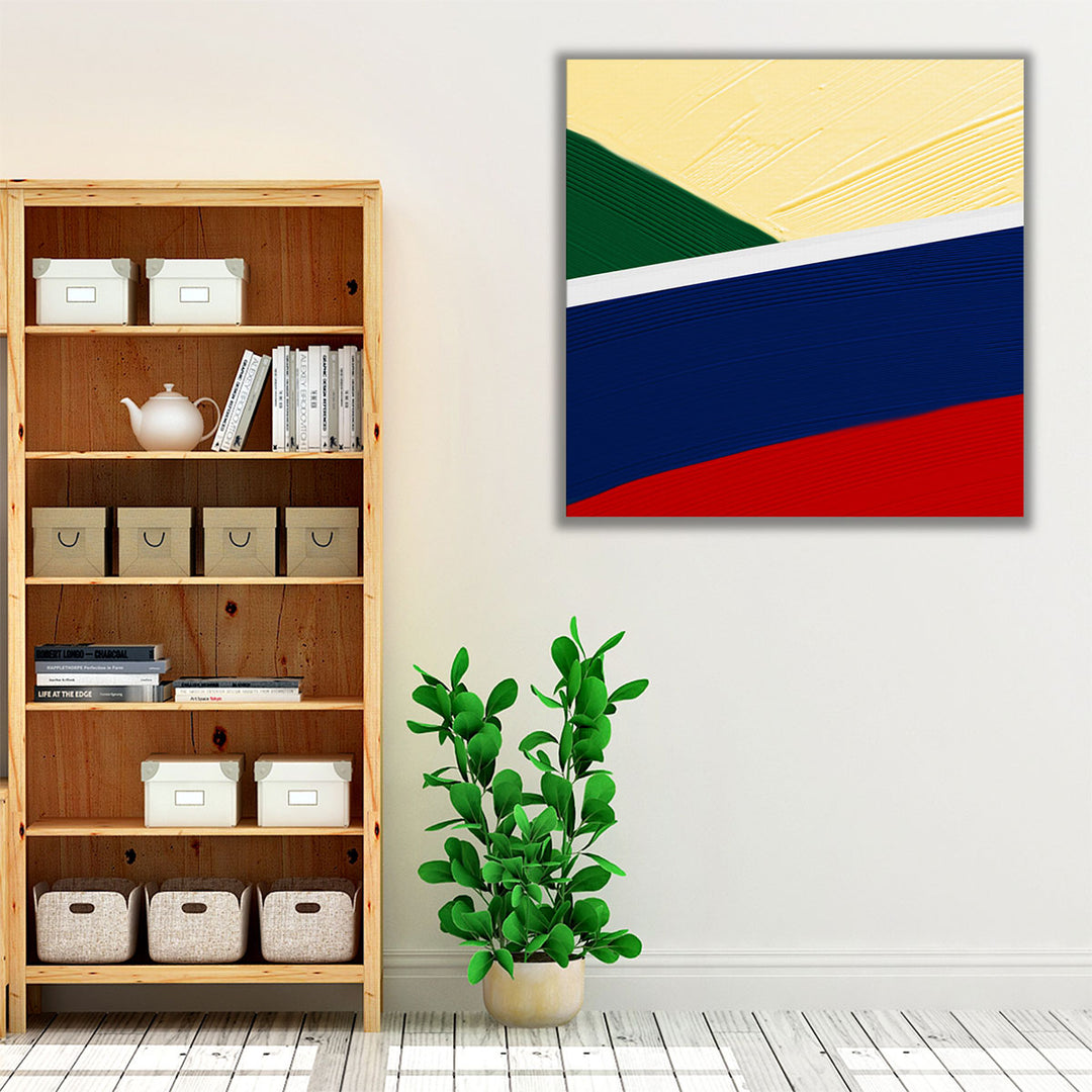 Entryway canvas art vibrant geometric design