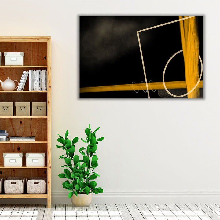 Espresso framed canvas geometric wall art