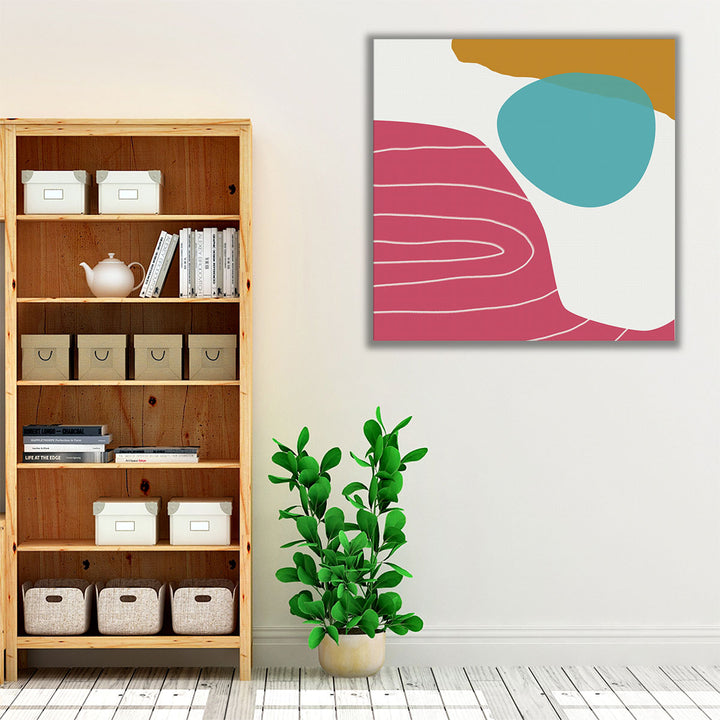 Bedroom wall decor in pastel abstract style