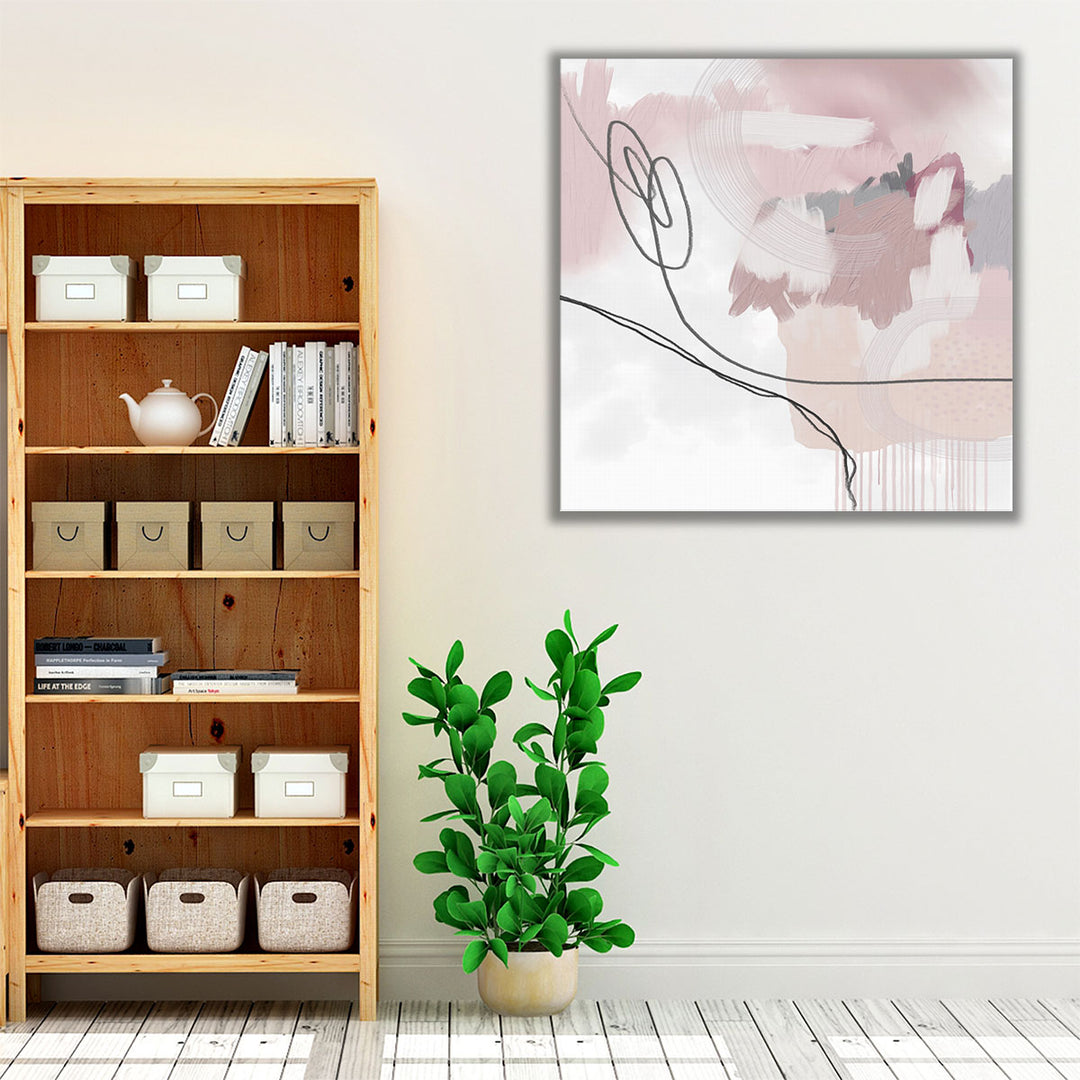16×16 abstract print – neutral pink focal piece