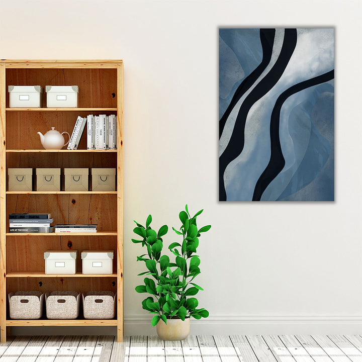 Bedroom wall art cobalt and ebony accents
