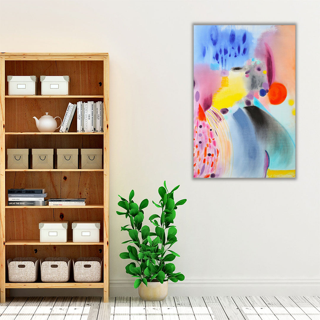 Living room colorful abstract wall decor