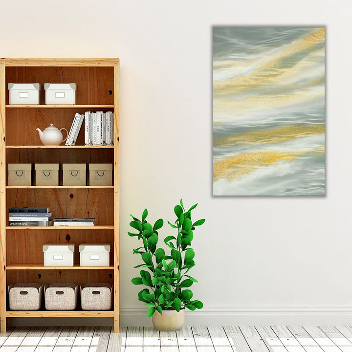 Neutral Yellow Living Room Art – contemporary wall décor with soft color