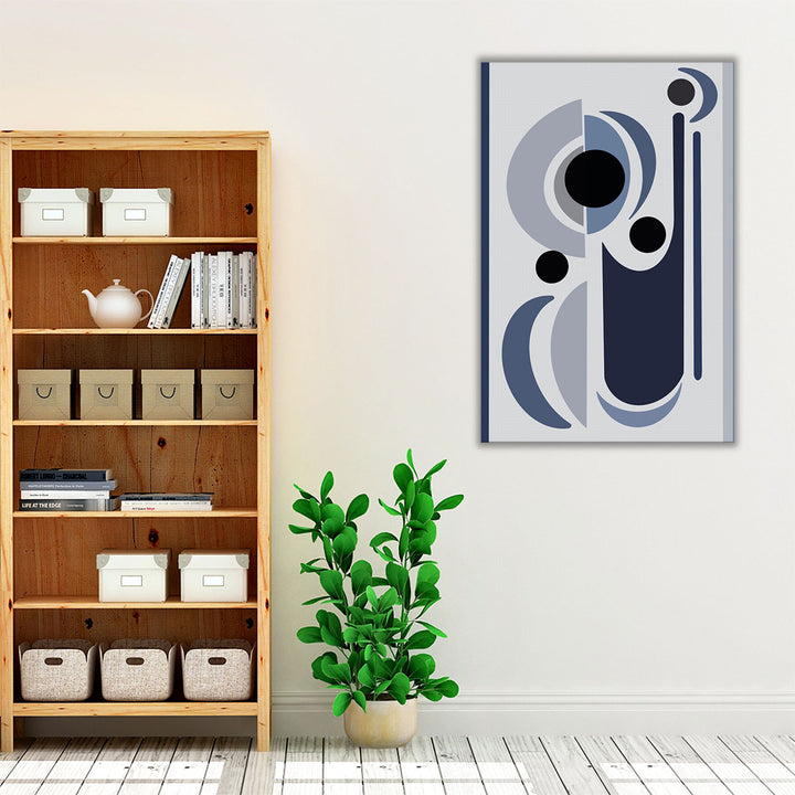 Blue Gray Living Room Wall Art – geometric abstract in calm tones
