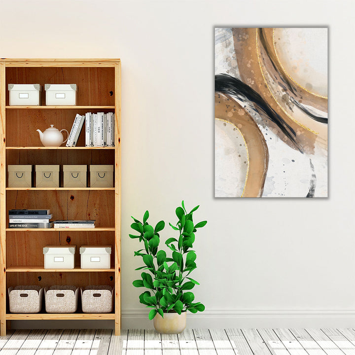 modern abstract decor – minimalist brown lines