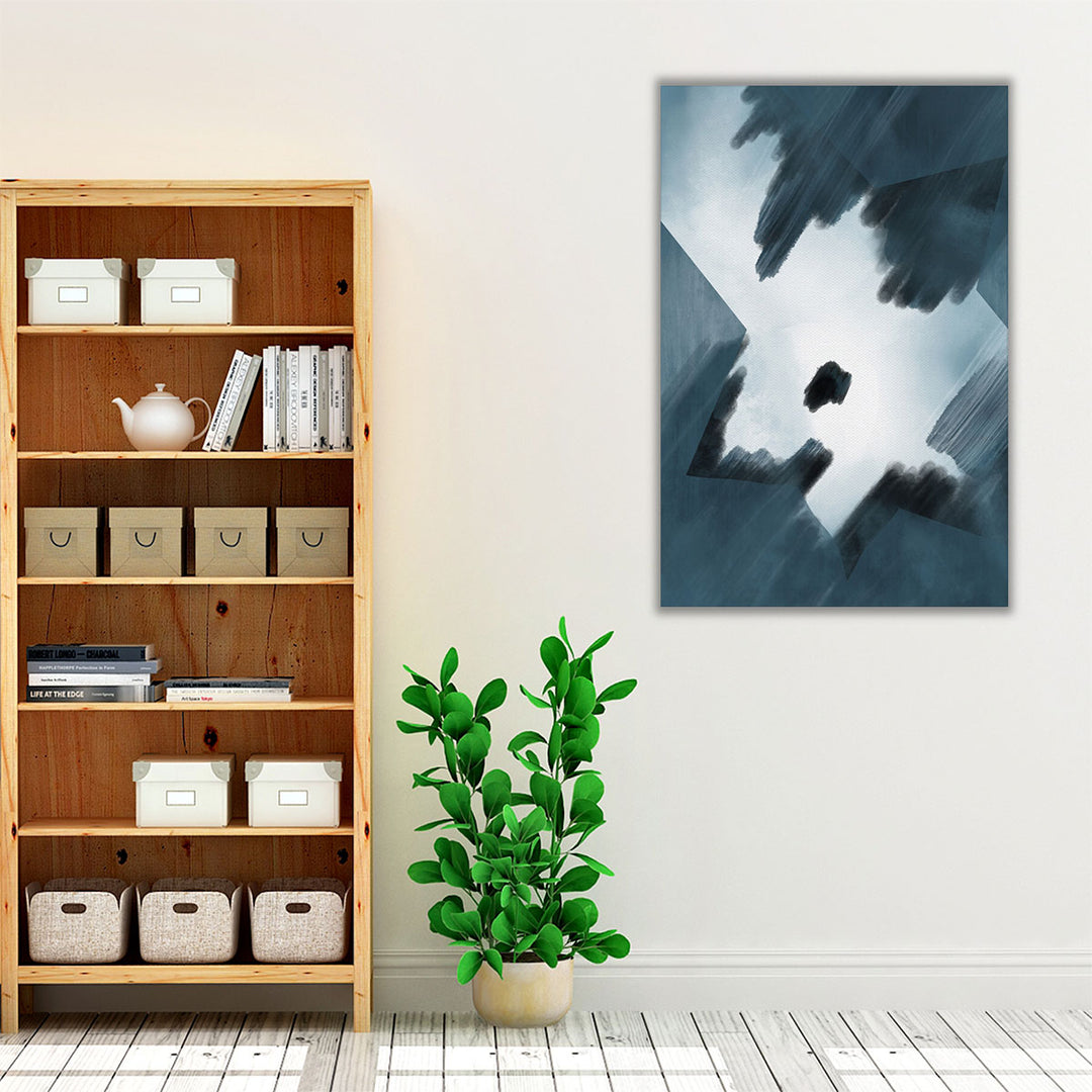 Hallway canvas art blue gray design