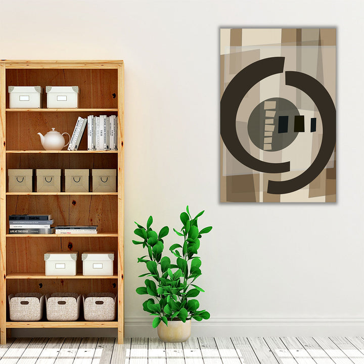 modern hall decor brown geometric art