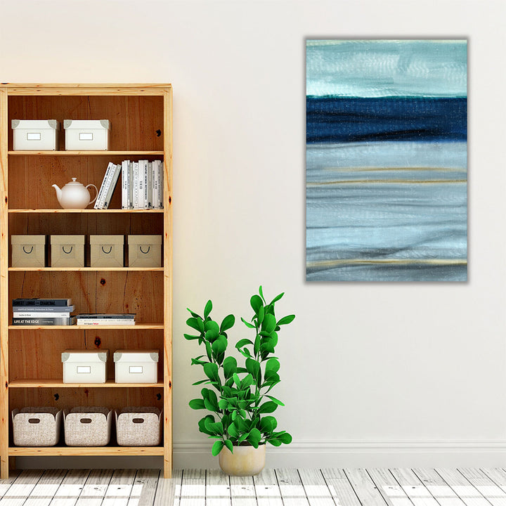 Contemporary blue minimalist canvas for bedroom walls