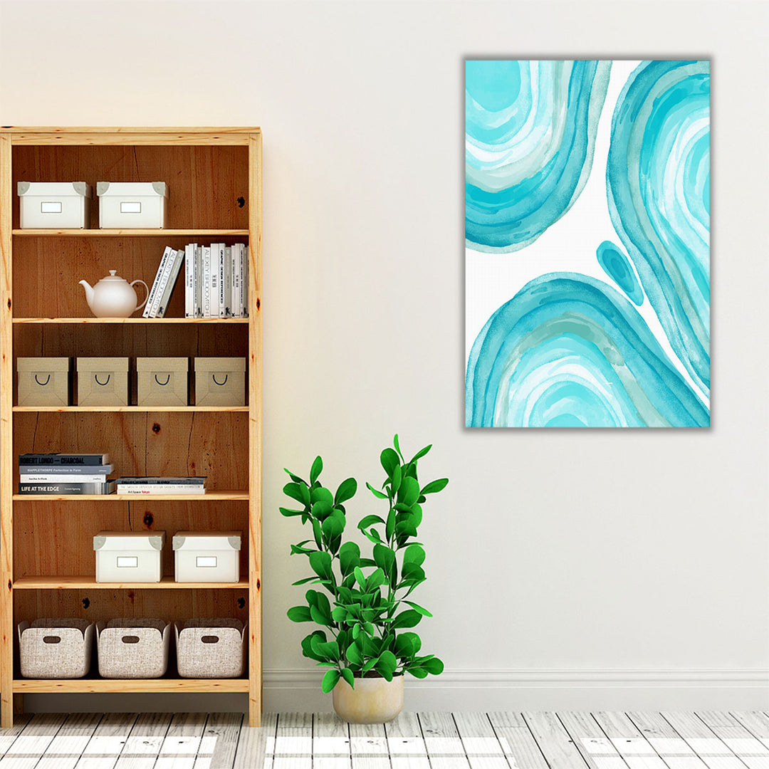 Minimalist blue watercolor artwork for bedroom