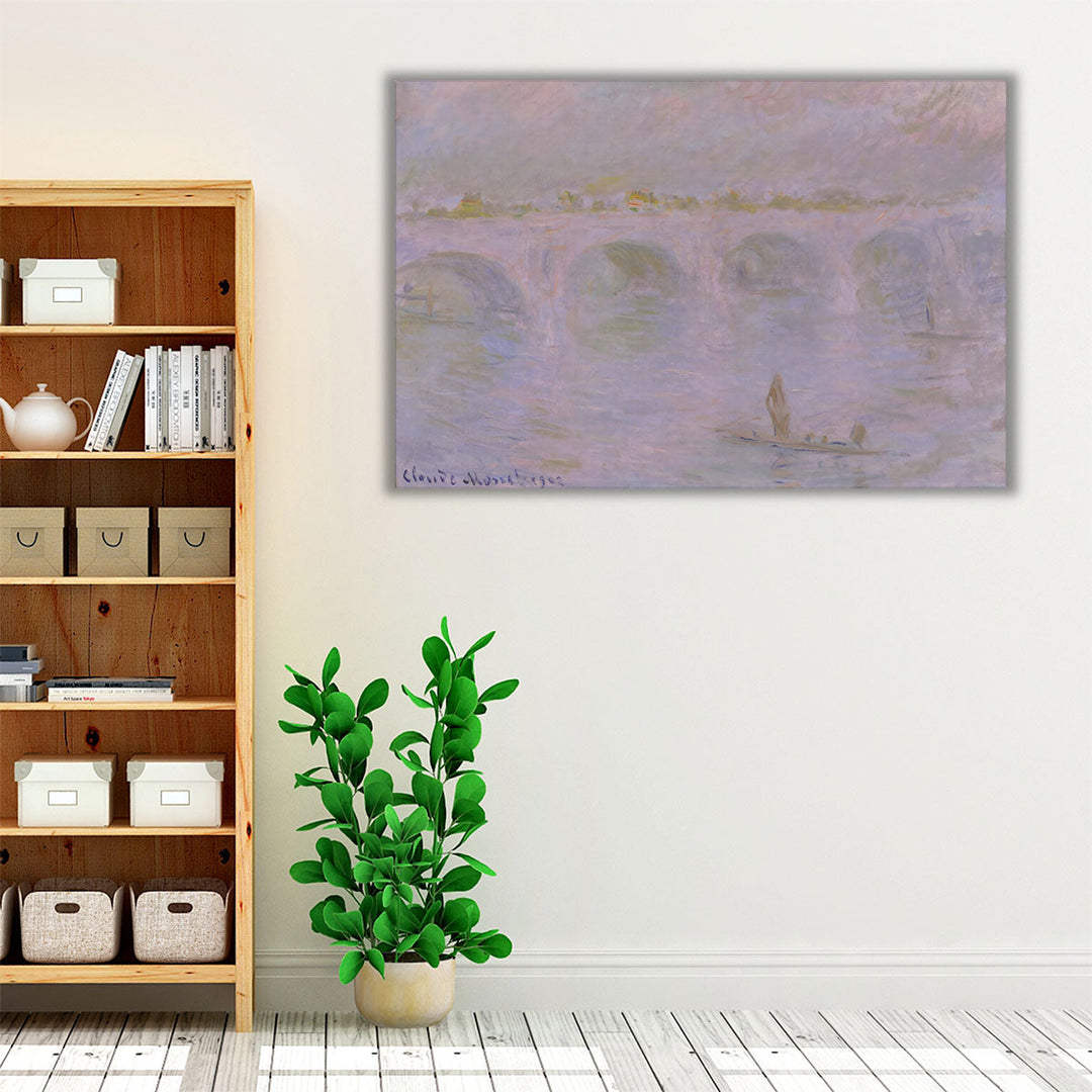beige hallway wrapped canvas art