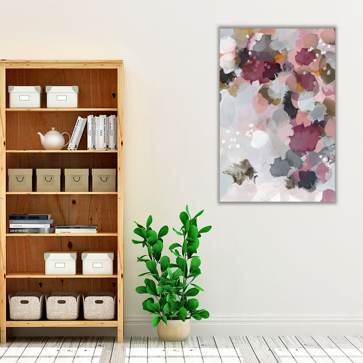 Neutral and purple abstract watercolor wall artwork