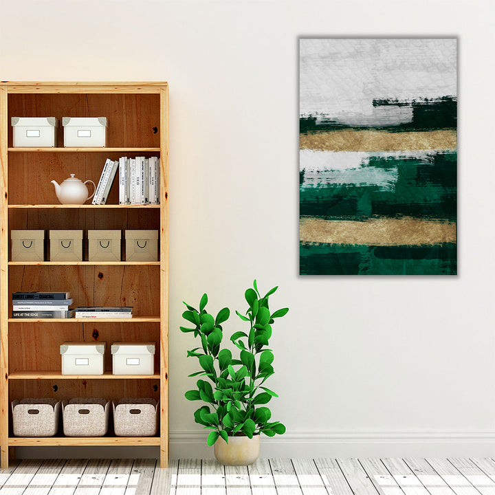 Green White Living Room Art – contemporary abstract with vibrant palette