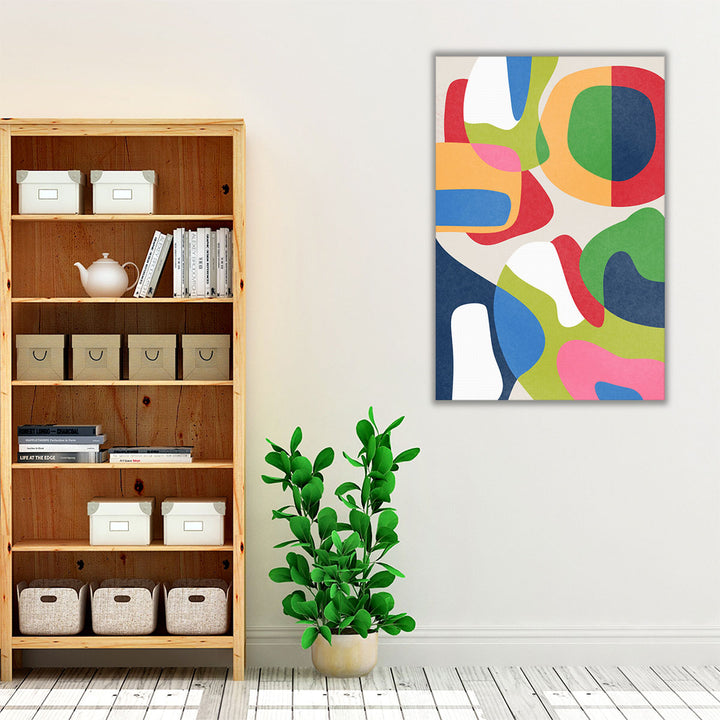 Living room canvas art vibrant multicolor pattern