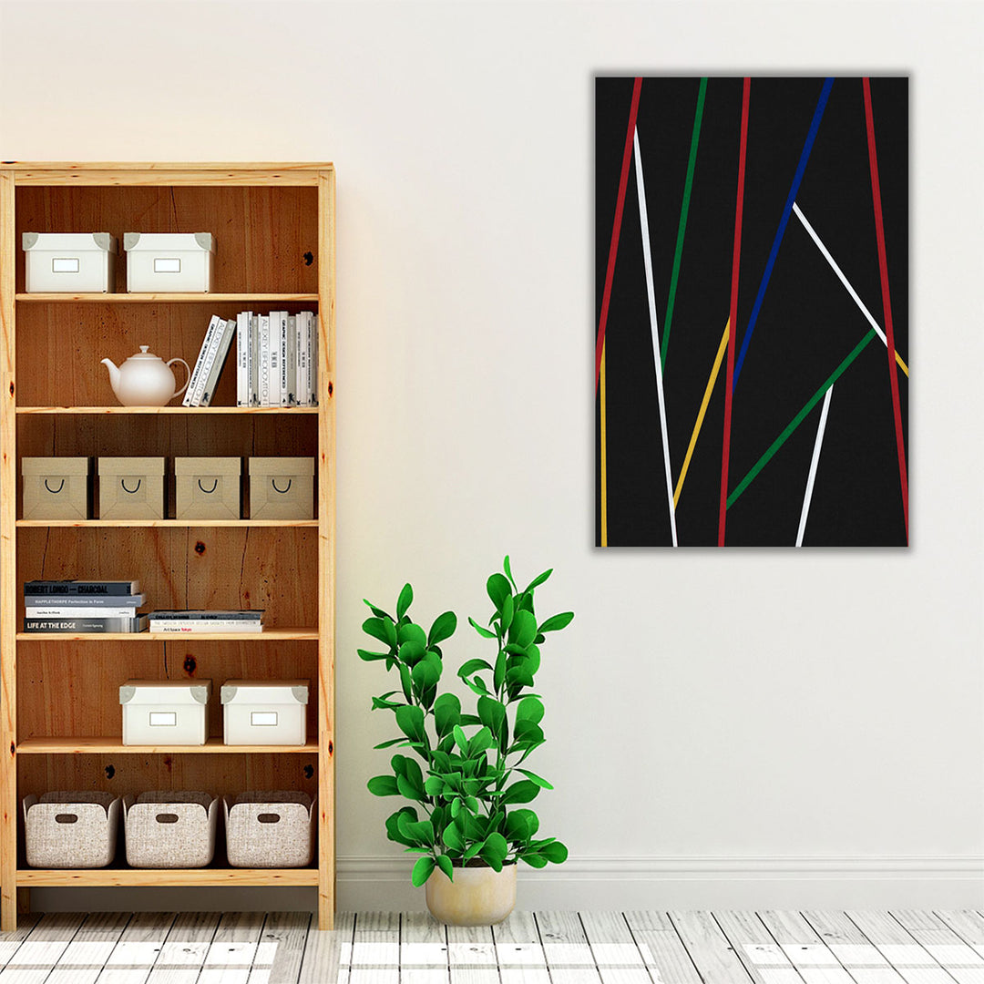 Colorful entryway canvas with bold lines