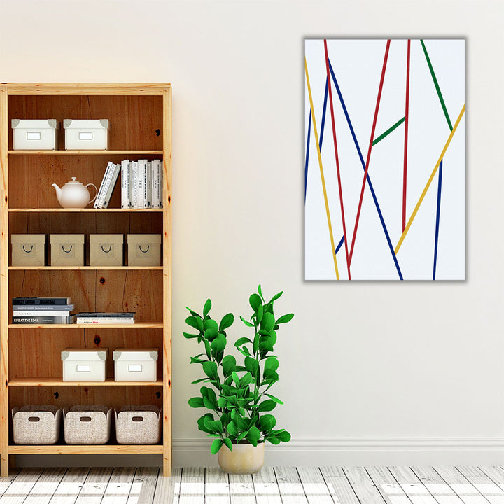 Espresso framed geometric abstract print