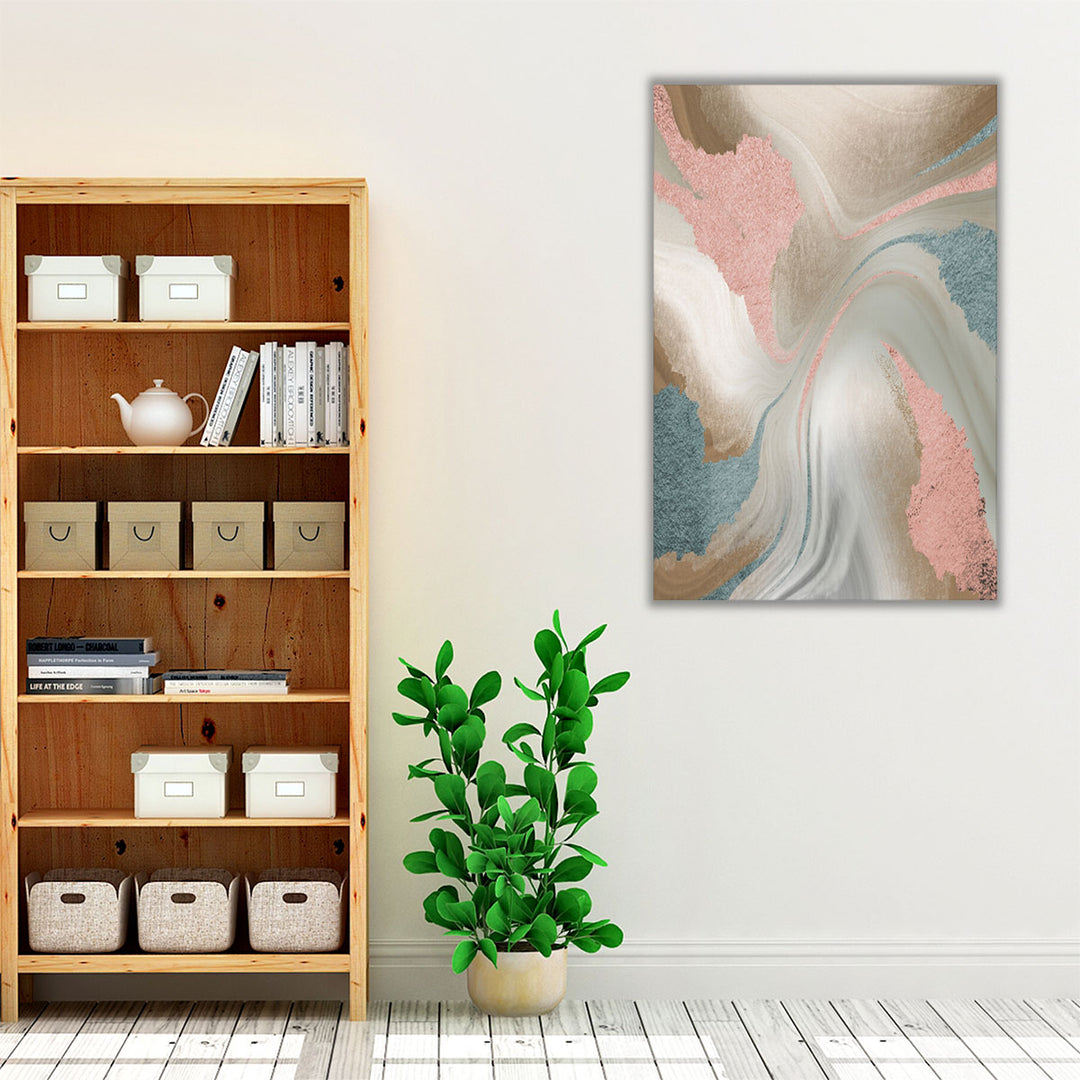 pink living room canvas abstract accent