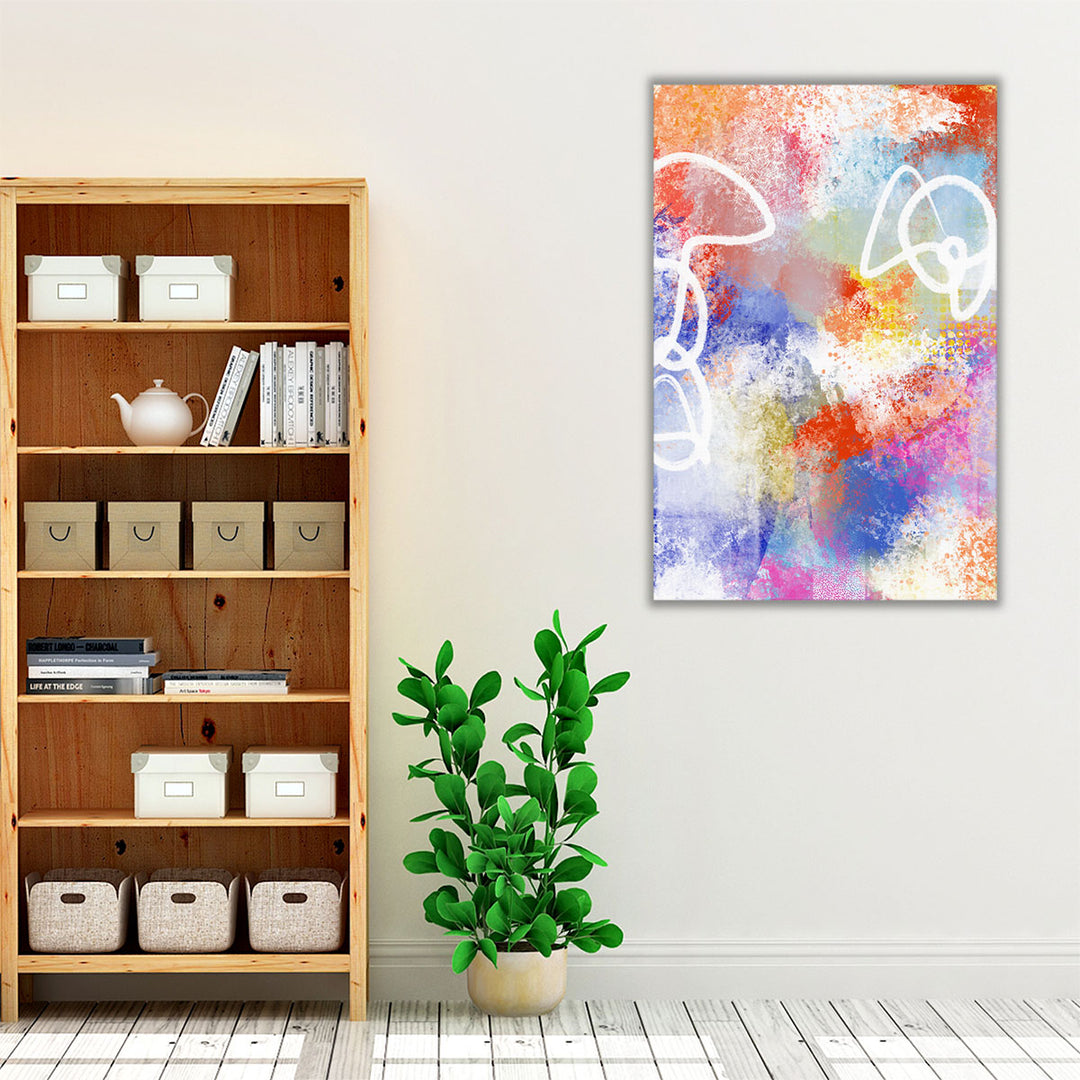 Living room modern colorful abstract print