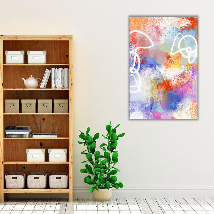 Living room modern colorful abstract print