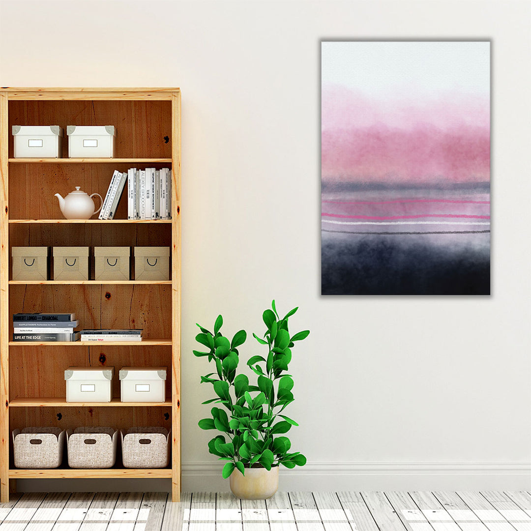 modern hallway art – pink and black minimalist design