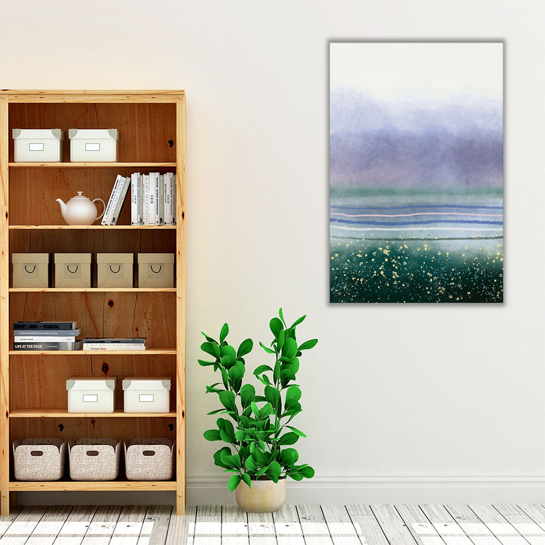Bedroom canvas art green teal tones