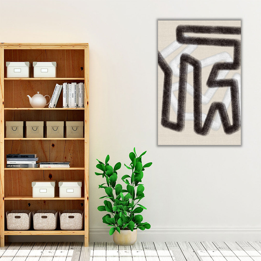 Living room canvas art black and beige