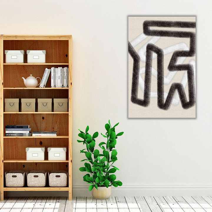 Living room canvas art black and beige