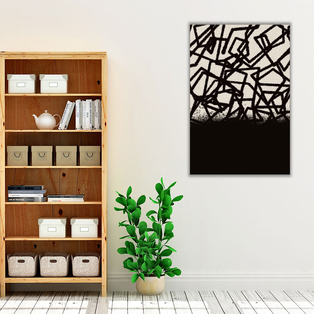 Living room framed black white canvas art