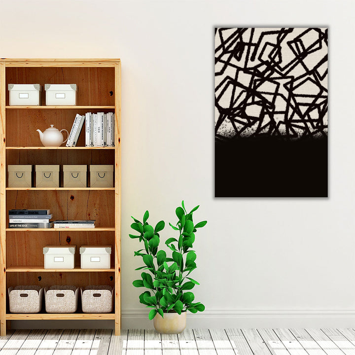 Living room framed black white canvas art