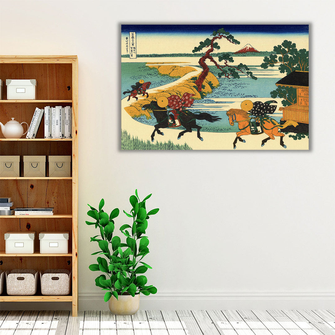 Barrier Town on the Sumida River (Sumidagawa Sekiya no sato), 1823 - 1831 - Canvas Print Wall Art