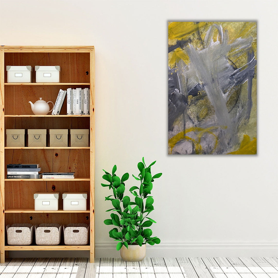 Entryway canvas art green gray tones
