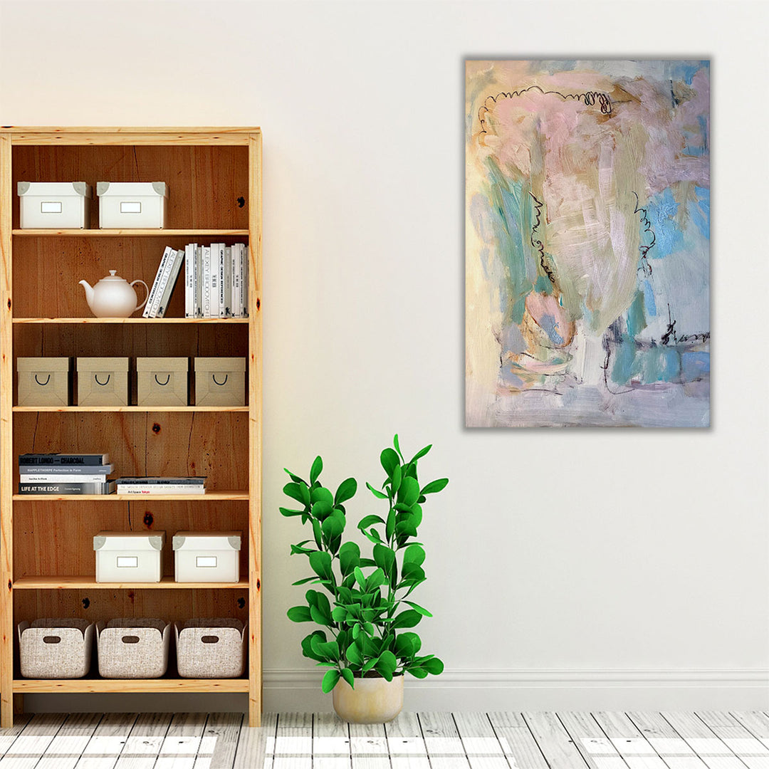white framed canvas living room neutral art