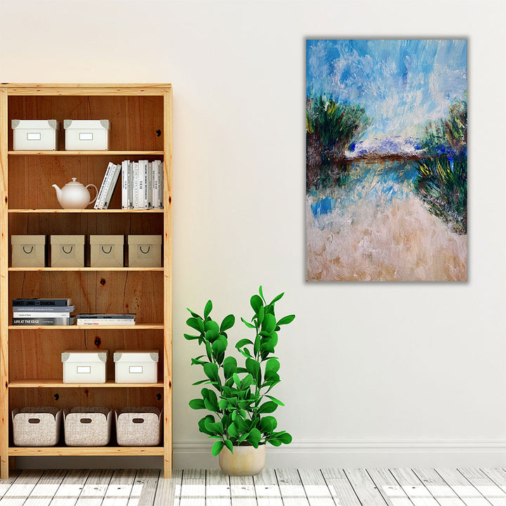 green living room canvas leaf silhouette art
