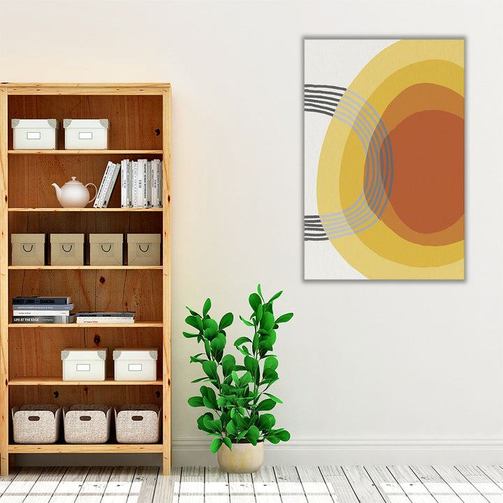 Living room décor – vibrant yellow artwork