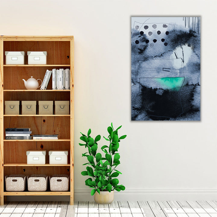 living room white framed lavender canvas art