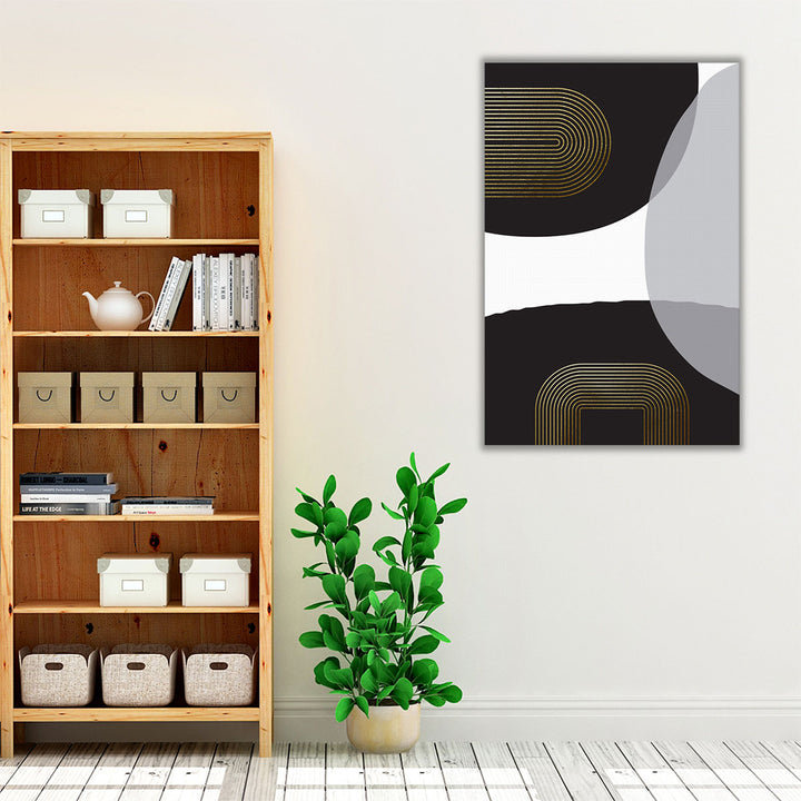 black framed canvas modern monochrome art