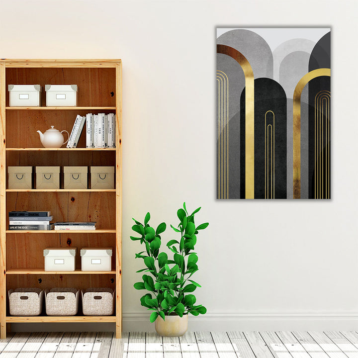 Espresso framed abstract wall artwork