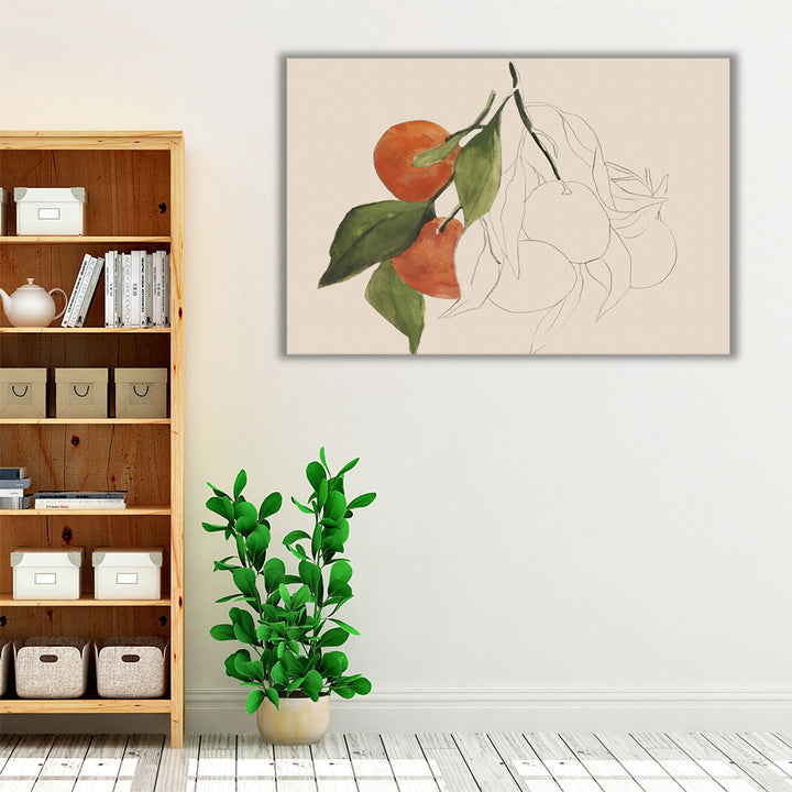 Kitchen Wrapped Canvas – vibrant orange watercolor décor