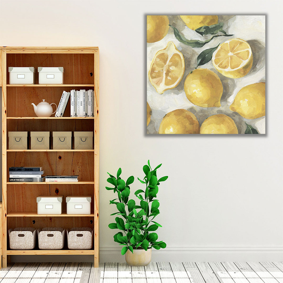 yellow and neutral kitchen art – citrus still life