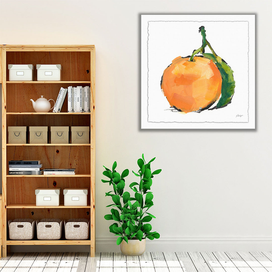 neutral and orange art – warm wall piece