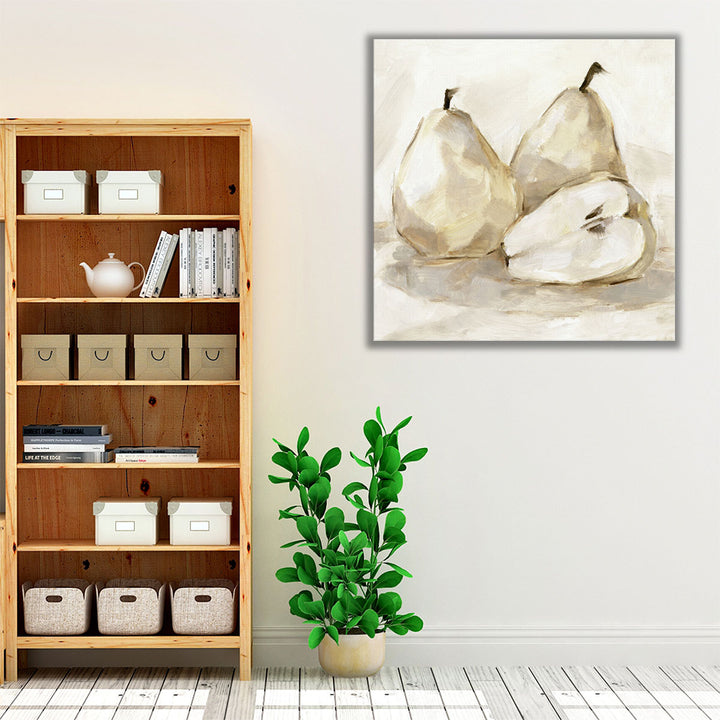 neutral kitchen art – elegant pear trio