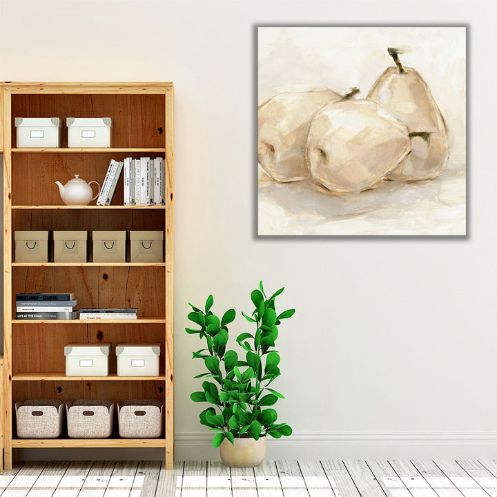 fruit wall art – white and neutral pear scene