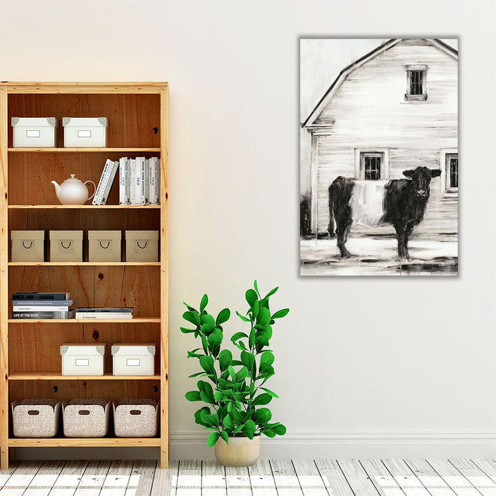 Farmhouse wall decor monochrome rural scene